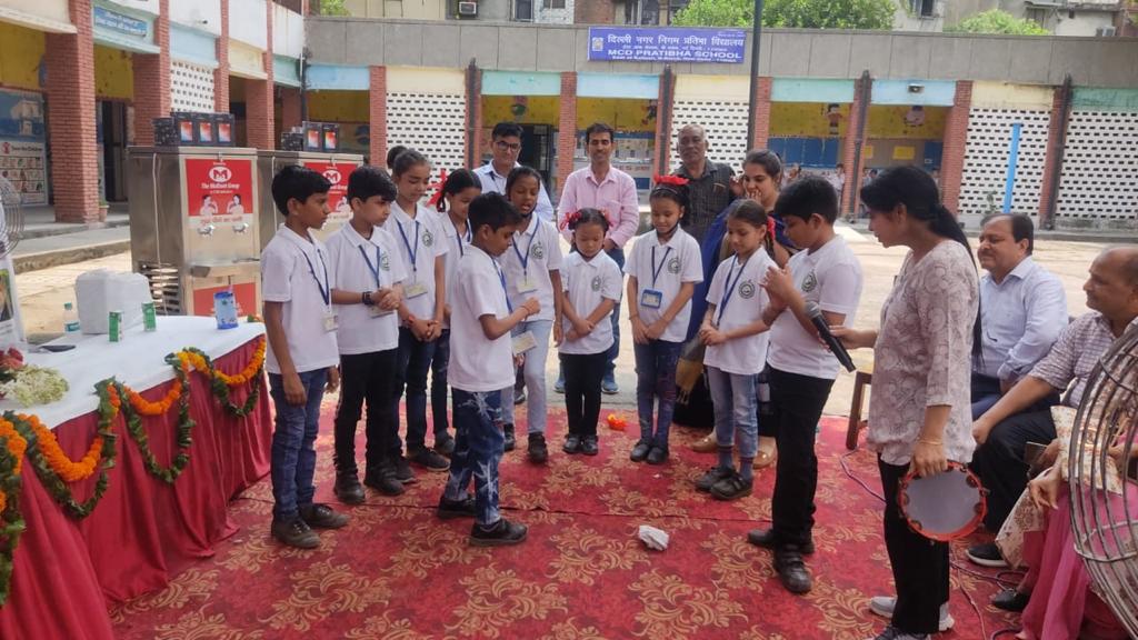Donation of Five SS Water Coolers to MCD Schools in G Block, East of Kailash, New Delhi