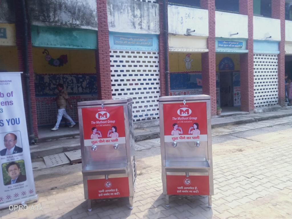 Donation of Five SS Water Coolers to MCD Schools in G Block, East of Kailash, New Delhi